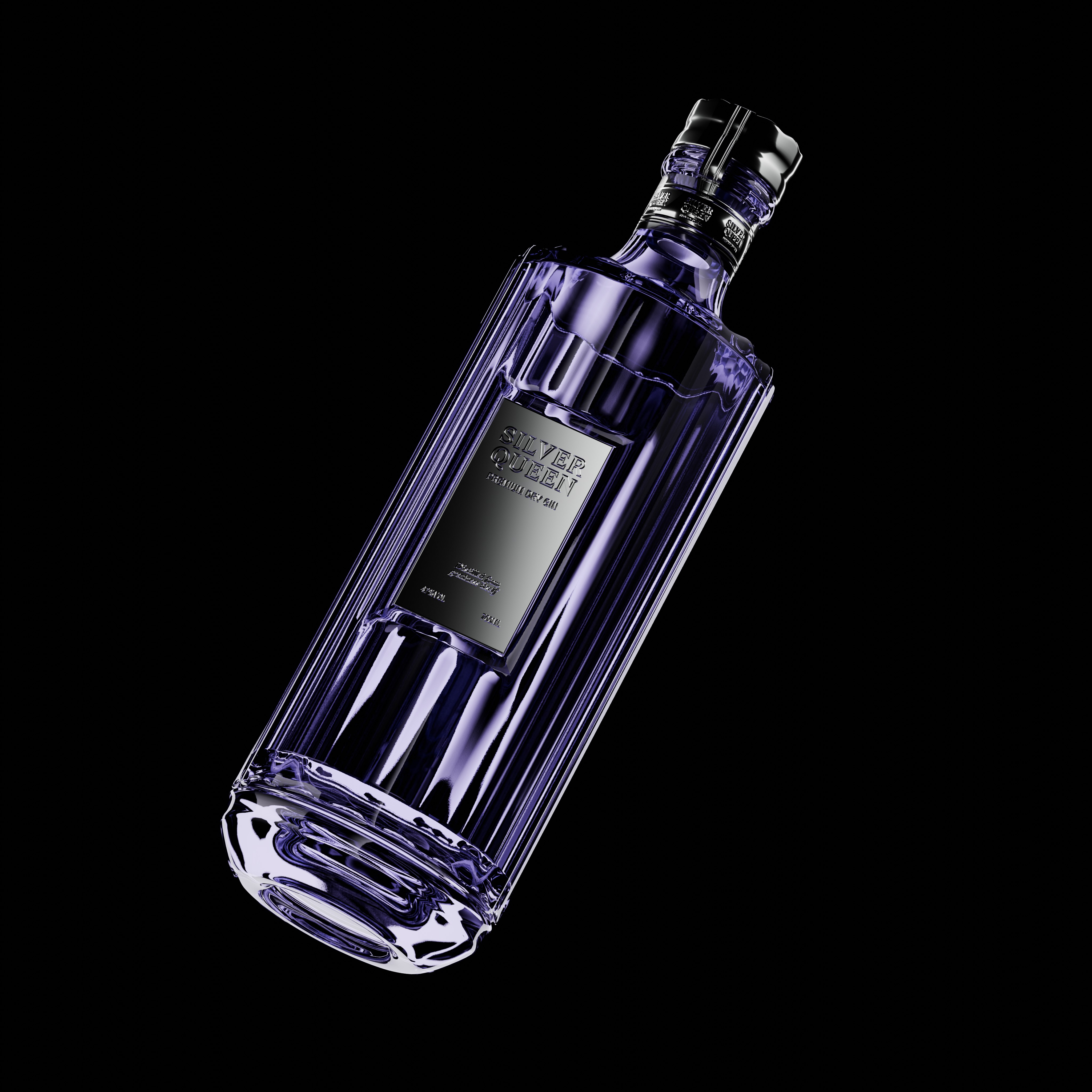 La bouteille au complet inclinée